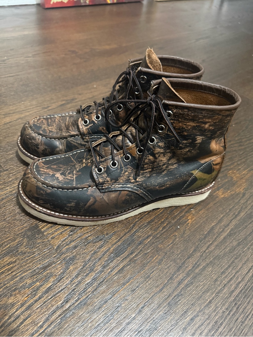 Men's Brown Camo Lace-Up Work Boots